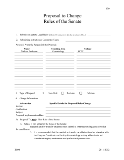 Proposal to Change Rules of the Senate