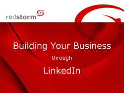 LinkedIn Goals - Redstorm Marketing and Business Development