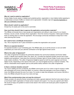 Third Party Fundraisers Frequently Asked Questions