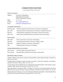 Curriculum Vitae - Christoph Rothe