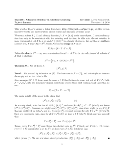 Aryeh Kontorovich Pajor`s lemma November 14, 2016 This proof of