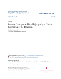 Punitive Damages and Double Jeopardy