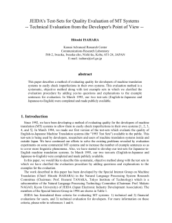 JEIDA`s test-sets for quality evaluation of MT systems