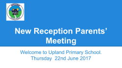 New Reception Parents Meeting - Upland