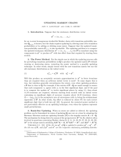 Updating Markov Chains. - Amy N. Langville