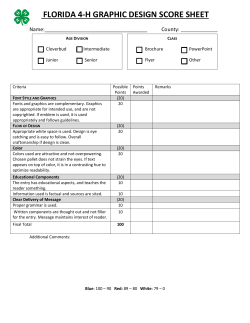 Graphic Design Contest Score Sheet - Florida 4-H