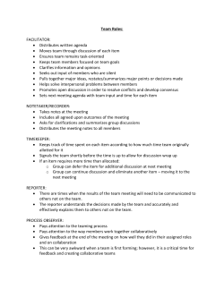 Team Roles Definitions Handout