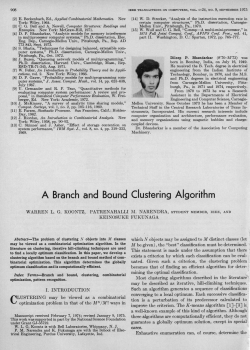 A Branch and Bound Clustering Algorithm