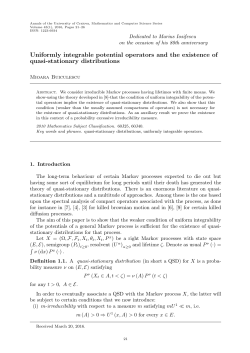 Uniformly integrable potential operators and the existence of quasi