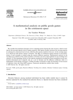 A mathematical analysis on public goods games in the continuous