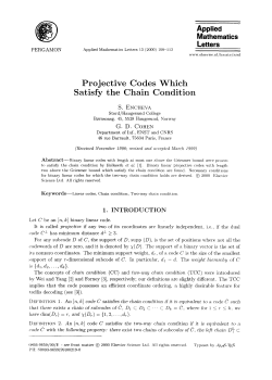 Projective Codes Which Satisfy the Chain Condition