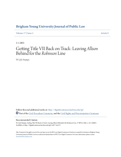 Getting Title VII Back on Track: Leaving Allison Behind for the