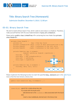 Title: Binary Search Tree (Homework) - INF