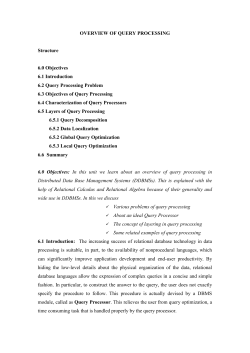 overview of query processing