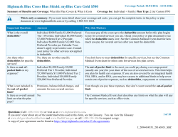 Highmark Blue Cross Blue Shield: myBlue Care Gold $500