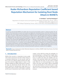 Kuder-Richardson Reputation Coefficient based Reputation