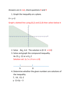 Answers are in red, check questions 8 and 9 Graph the inequality on