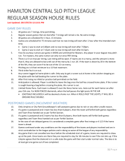hamilton central slo pitch league regular season house rules