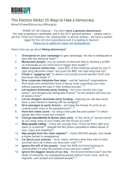 How to Fake A Democracy