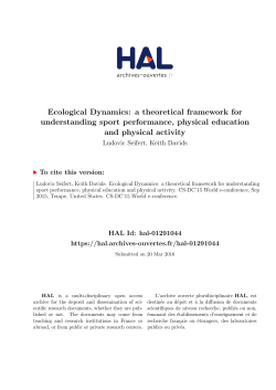 Ecological Dynamics: a theoretical framework for