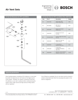 Air Vent Sets - Bosch Thermotechnology