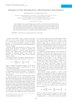 Emergence of a New Attracting Set by a Mixed Strategy in Game