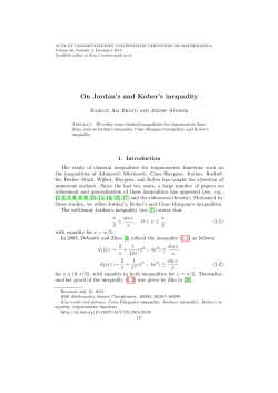On Jordan`s and Kober`s inequality