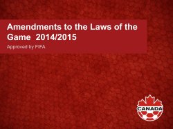 Amendments to the Laws of the Game 2014/2015
