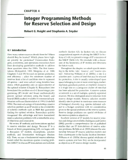 Integer programming methods for reserve selection and design
