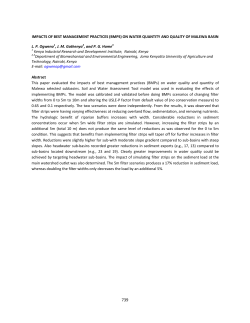 (BMPS) ON WATER QUANTITY AND QUALITY OF MALEWA BASIN