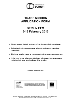 EFM 2015 Trade Mission Application Form