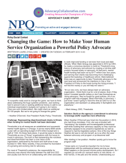 Changing the Game: How to Make Your Human Service