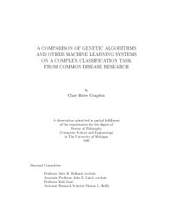 a comparison of genetic algorithms and other machine