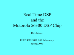Real Time DSP and the 56300