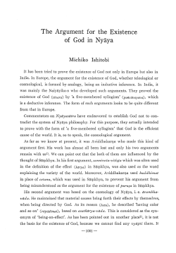 The Argument for the Existence of God in Nyaya - J