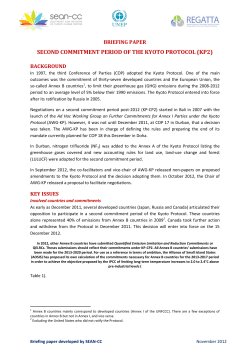 second commitment period of the kyoto protocol (kp2)