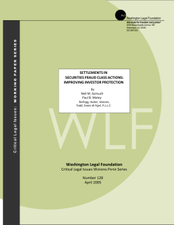 Settlements in Securities Fraud Class Actions