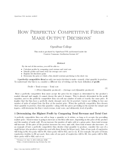 How Perfectly Competitive Firms Make Output