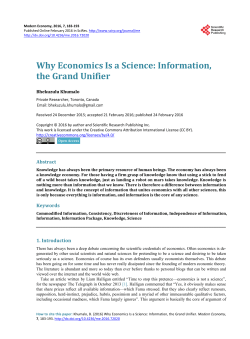 Why Economics Is a Science: Information, the Grand Unifier