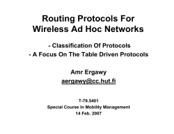 Routing Protocols For Wireless Ad Hoc Networks