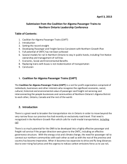 CAPT background notes for 2013 Northern Ontario Leadership