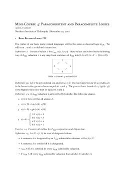 Mini-Course : Paraconsistent and Paracomplete Logics