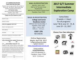 2017 G/T Summer Intermediate Exploration Camp
