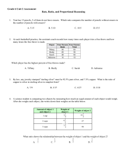 Grade 6 Unit 2 Assessment Rate, Ratio, and Proportional