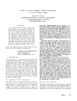 How to Prove Higher Order Theorems in First Order Logic