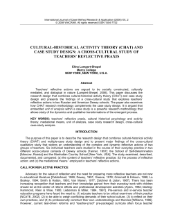 Cultural-Historical Activity Theory (CHAT) and Case Study