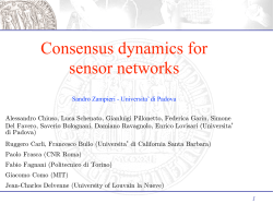 Consensus dynamics for sensor networks