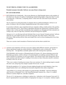 TO SET PRICES, STORES TURN TO