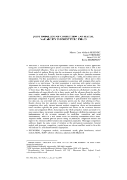 joint modelling of competition and spatial variability in forest field trials
