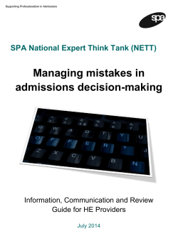 Managing mistakes in admissions decision-making